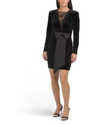 Marshalls - Long Sleeve Lace Trim Cocktail Mini Dress For - Lyst