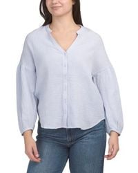 Marshalls - Puff Shoulder Long Sleeve Button Front Knit Top For - Lyst