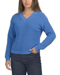 Marshalls - Cotton V-Neck Shaker Stitch Pull Over Sweater For - Lyst