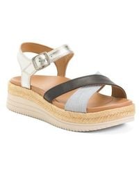 Marshalls - Leather Mar Comfort Flatform Sandals For - Lyst