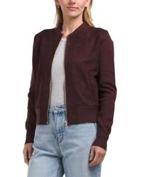 Marshalls - Faux Suede Zip Up Bomber Jacket - Lyst