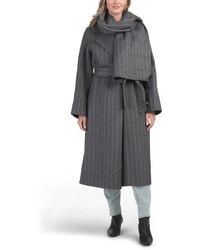 Marshalls - Wool Blend Candice Double Breasted Long Coat With Scarf For - Lyst