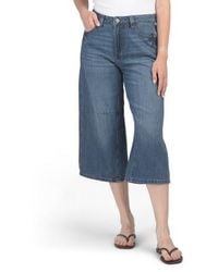 Marshalls - Cropped Wide Leg Seamed Jeans For - Lyst