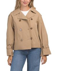 Marshalls - Cropped Double Breasted Trench Coat With Flare Sleeves For - Lyst