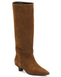 Marshalls - Suede High Shaft Boots With Kitten Heel For - Lyst