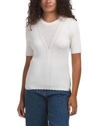 Marshalls - Rib With Mesh Insert Elbow Sleeve Layering Sweater For - Lyst