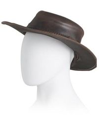 Marshalls - Leather Distressed Western Hat With Rope Detail For - Lyst