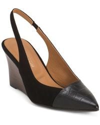 Marshalls - Patent Leather And Suede Laina Wedge Heels For - Lyst