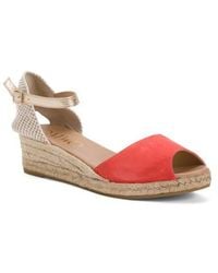 Marshalls - Suede Espadrille Wedge Sandals With Ankle Straps For - Lyst