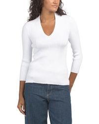 Marshalls - Three-Quarter Sleeve V-Neck Pull Over Sweater For - Lyst