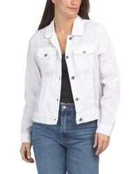 Marshalls - Linen Jean Jacket With Metal Buttons For - Lyst