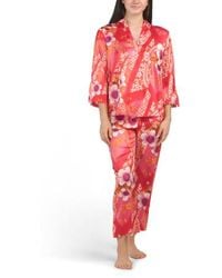 Marshalls - 2Pc Top And Pants Magnolia Satin Sleep Set For - Lyst