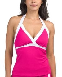 Marshalls - I'M With The Band Halter Neck Tankini Swim Top For - Lyst