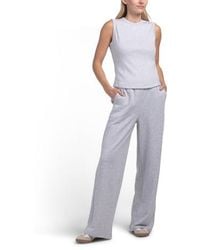 Marshalls - 2Pc Mochi Ribbed Crew Neck Tank With Terry Wide Leg Pants Set For - Lyst