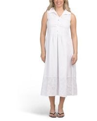Marshalls - Sleeveless Embroidered Eyelet Insert Maxi Shirt Dress For - Lyst