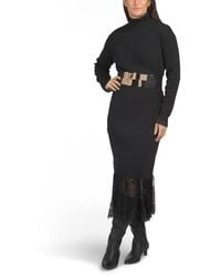Marshalls - Lace Trim Belted Midi Sweater Dress For - Lyst