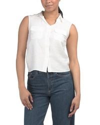 Marshalls - Collared Button Down Tank Top For - Lyst