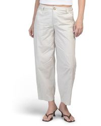 Marshalls - Poplin High Rise Barrel Leg Pants With Patch Pockets For - Lyst