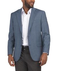 Marshalls - Wool Blend Classic Overcheck Suit Jacket For - Lyst