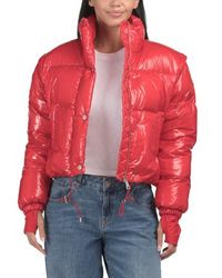 Marshalls - Cropped Down Puffer Jacket With Zip Off Sleeves For - Lyst