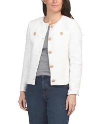 Marshalls - Collarless Boucle Knit Jacket For - Lyst