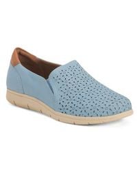 Marshalls - Wide Width Lenoir Comfort Slip On Flats With Leather Panel For - Lyst