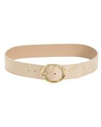 Marshalls - Suede Belt With Round Matte Buckle - Lyst