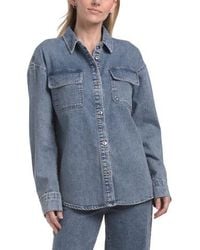Marshalls - Long Sleeve Button Front Denim Top For - Lyst