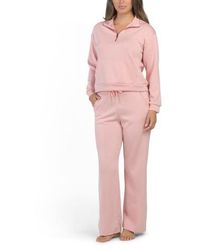 Marshalls - 2Pc Scuba Knit Pax Quarter Zip Sweatshirt And Pants Lounge Set For - Lyst