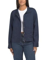 Marshalls - Linen Blend Snap Front Jacket For - Lyst