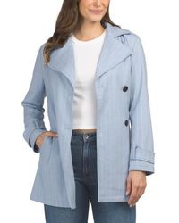 Marshalls - Striped Suiting Double Breasted Soft Trench Coat For - Lyst