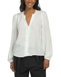 Marshalls - Long Sleeve Lace Collar Button Down Top For - Lyst
