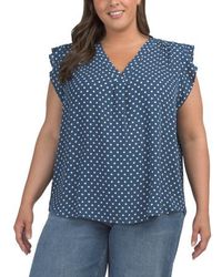 Marshalls - Plus Flutter Sleeve Blouse For - Lyst