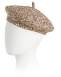 Marshalls - Wool Blend Carter Tweed Beret With 14Kt Logo Plate For - Lyst