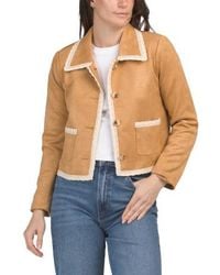 Marshalls - Faux Suede Collared Jacket With Trim Detail For - Lyst