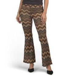 Marshalls - Lurex Blend Chevron Pull On Flare Leg Pants For - Lyst