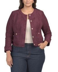 Marshalls - Faux Suede Button Front Jacket For - Lyst