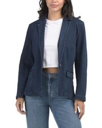 Marshalls - Denim Blazer With Heavy Stitch Details For - Lyst