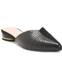 Marshalls - Leather And Suede Croca Flat Mules For - Lyst