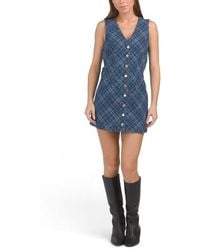 Marshalls - Plaid Denim Mini Shift Dress For - Lyst