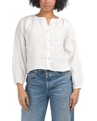 Marshalls - Linen Raglan Sleeve Button Down Blouse For - Lyst