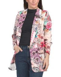 Marshalls - Tropical Floral Print Unlined Open Front Blazer For - Lyst