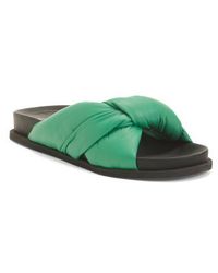 Marshalls - Leather Olivia Puffy Flat Sandals For - Lyst