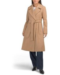 Marshalls - Double Breasted Wrap Coat With Tie Belt For - Lyst