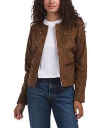 Marshalls - Collarless Moto Jacket With Less Studs For - Lyst