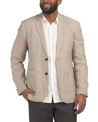 Marshalls - Linen Blend Herringbone Archie Jacket For - Lyst