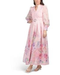 marshalls pink floral dress Marshalls Long Sleeve Floral Print Maxi Dress For in Pink