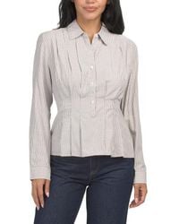 Marshalls - Three-Quarter Button Front Pleated Blouse For - Lyst