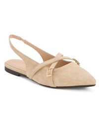 Marshalls - Suede Pointy Toe Slingback Shoes With Cross Bands For - Lyst