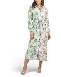 Marshalls - Linen Blend Button Front Collared Maxi Shirt Dress With Elastic Cuffs For - Lyst